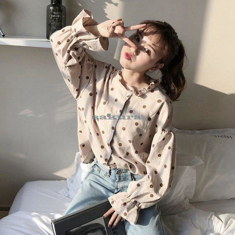 ブラウス レディース シャツ トップス 立ち襟 フリル ギャザー パフ袖 長袖 かわいい 2022 春 春服 ブラウス レディース シャツ トップス 立ち襟 フリル ギャザー