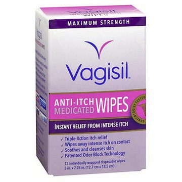 Vagisil AntiItch Medicated Wipes Maximum Strength 12 each by Vagisil