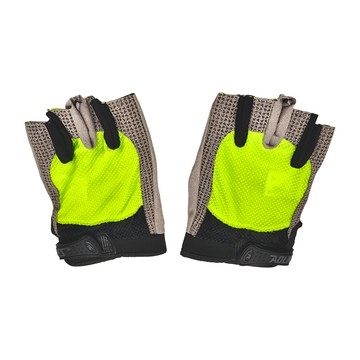 AOLIKES 奧力克斯 加墊重訓手套 掌墊緩衝護層 網面透氣 方便脫下 柔軟減震耐磨防滑  M  螢光綠  1雙