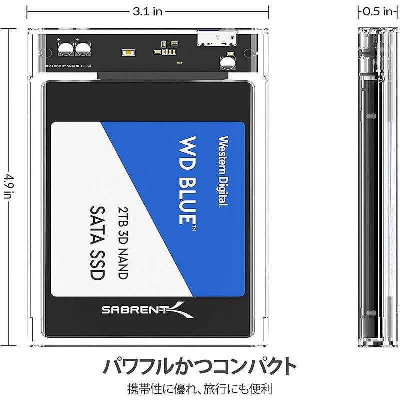 SABRENT 2.5インチ SSD外付けケース/ SATA SSD/ HDD (SSD 1TB、SSD 2TB