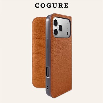 COGURE適用蘋果17/16/15Promax手機殼翻蓋皮套iPhone14/13新款真皮高端全包防摔高級感輕奢男款女款插卡包Air