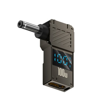Kamera 100W 4.0*1.35 數顯PD誘騙轉接頭 Type-C母座轉DC公頭  筆電*電源 20V/5A