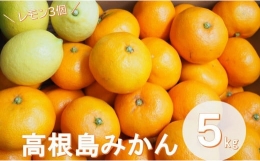 こだわり栽培　高根島みかん　5ｋｇ レモン3個入り　＜2023年11月下旬より発送開始＞