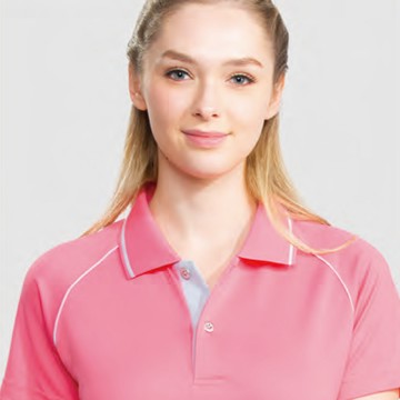 吸濕快乾排汗POLO衫(粉)-女款(88111-1)