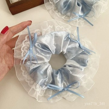 【臺灣出貨】🍋2025高級感蕾絲花邊大腸髮圈女韓係紮頭髮丸子頭皮筋髮繩頭繩髮飾