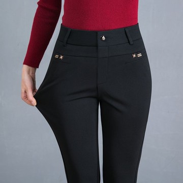 夏季中年女褲子高腰春秋媽媽褲寬松大碼彈力休閑中老年長褲女