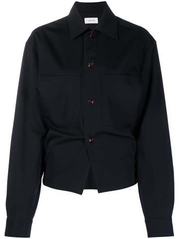 Lemaire - balloon-sleeve wool shirt - women - Virgin Wool/Viscose/Cotton - 44 - Black