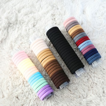 Baby童衣 20根罐裝毛巾高彈力綁髮圈 無接縫髮繩 時尚簡約素色綁髮皮筋 韓版馬尾繩 11689