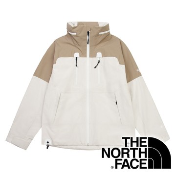 【THE NORTH FACE 美國】女GT單件式防水連帽外套『沙丘白/蘑菇灰』NF0A8EWQ 戶外 露營 登山 健行 休閒 時尚 旅遊 防水 連帽 外套 Gore-Tex