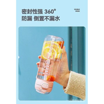 台灣現貨 高顏值雙飲隨行杯 650ml大容量PP材質水壺 耐高溫帶蓋吸管杯 學生運動水 杯雙飲水杯 雙飲口水杯 帶蓋水杯