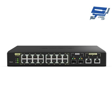 昌運監視器 qnap 威聯通 qsw-m2116p-2t2s 20埠 l2 網管型 poe 交換器