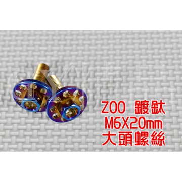 ZOO | 白鐵鍍鈦 M6X20mm 大頭螺絲 大牌螺絲 單支價格 附發票