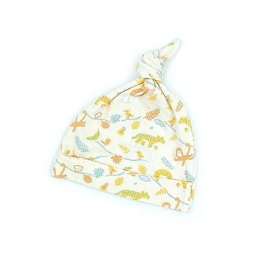 【Deux Filles有機棉】帶結嬰兒帽(老虎)