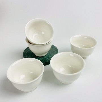 Oiljang 象牙白白瓷茶杯 70ml 5入組  5個  象牙白