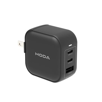 hoda 65W GaN氮化鎵智慧方型三孔極速智能充電器