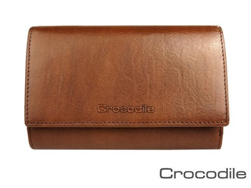 【全新品公司貨】Crocodile 鱷魚 義大利真皮 附拉鍊袋短中皮夾【寧寧小舖/台中30年老店】3004-1
