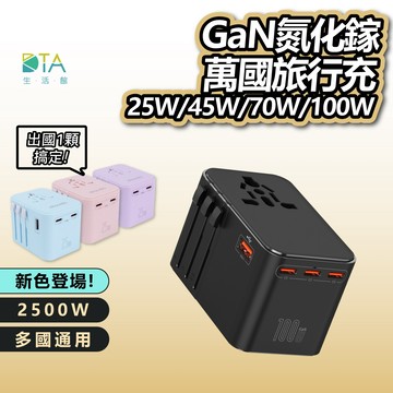 DTAudio 萬國旅行充 USB Type-C 2500W功率 萬用轉接頭 旅行充電頭 快速充電 氮化鎵 完美生活館