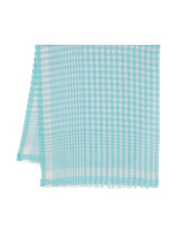 Faliero Sarti - check-pattern scarve - women - Modal/Polyester - One Size - Blue