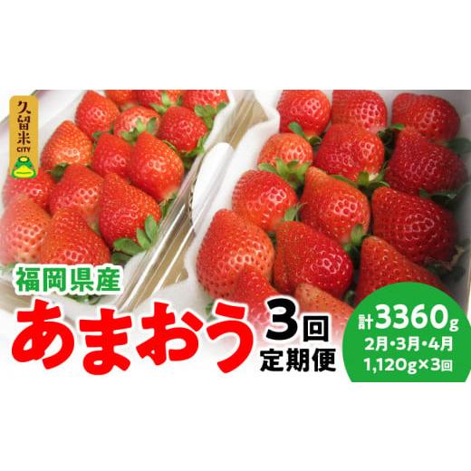 ふるさと納税 福岡県 久留米市 福岡県産 あまおう 合計3,360g (2月・3月・4月の3回 1,120g(280g×4パック))