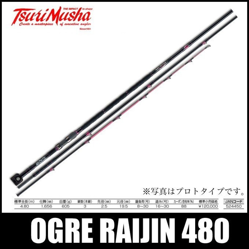 釣武者 投げ釣り・投げ竿 OGRE RAIJIN 480 - ロッド・竿