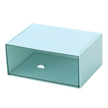 桌面抽屜收納盒  加高單格藍色  1個