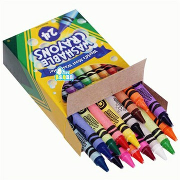 安全無毒兒童繪畫文具Crayola24色臘筆可水洗彩筆 十天預購