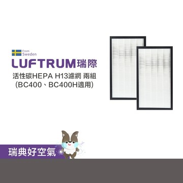 LUFTRUM 瑞際 BC400電漿除菌空氣清淨機濾網 （2片組）（居家小坪數）