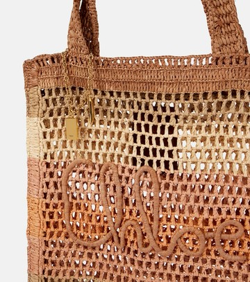Chloé Summer Banana striped raffia tote bag