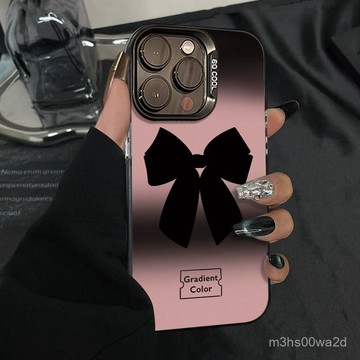 卡通黑蝴蝶結 防摔 適用蘋果iphonexs 78p i11 i12 13 14 15 16promax手機殼