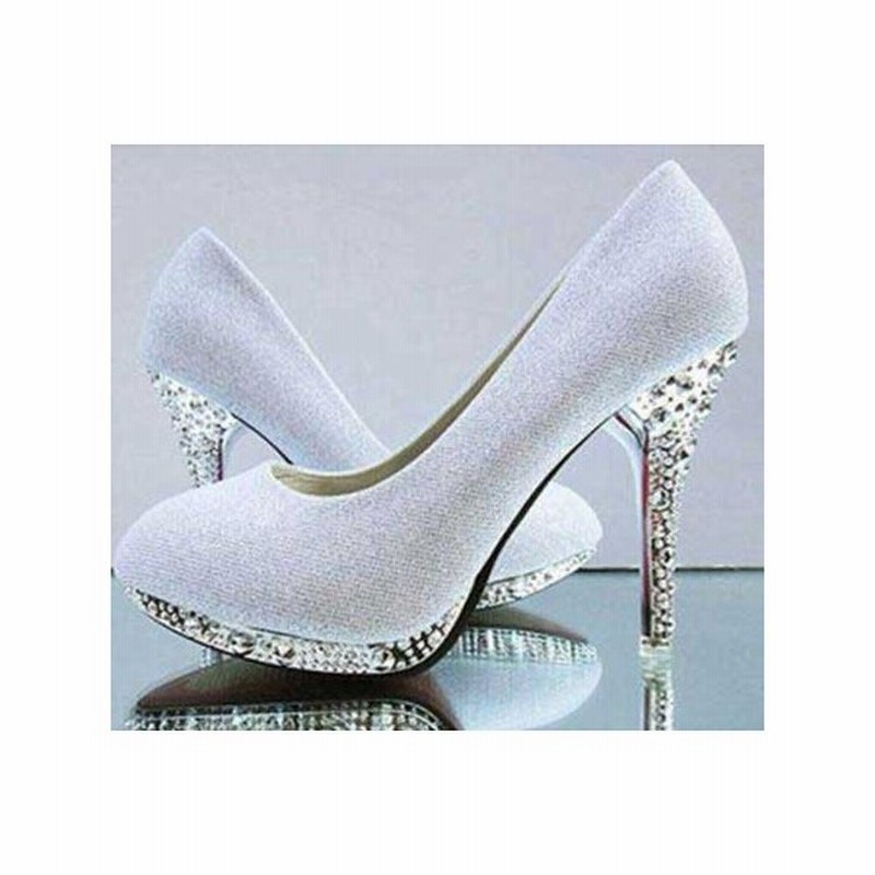 ウェディングシューズ レディース ハイヒール 結婚式 美脚パンプスヒール6cm10cm選択可 ラインストーンデコ キラキラ 二次会 パーティー 通販 Lineポイント最大get Lineショッピング