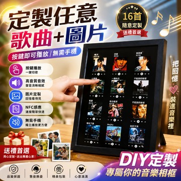 🚀台灣出貨🔥客製音樂相框畫 定制九宮格 定制相框 發聲相框 情人節禮物 生日禮物 創意擺件相框 來圖定制相框 可選照片