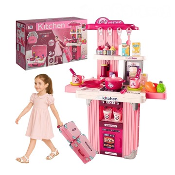 8601手拉行李箱3型態兒童料理台廚房組(大小行李箱收納方便)(008601)【888便利購】