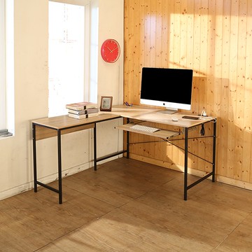 BuyJM MIT低甲醛防潑水L型附插座筆筒+單鍵盤工作桌/電腦桌/辦公桌 電競桌/桌子 B-CH-DE081WO-K