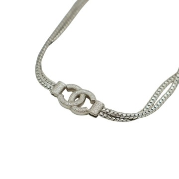 CHANEL 香奈兒 CC蛇骨造型頸鏈 銀色 金屬  【二手名牌BRAND OFF】