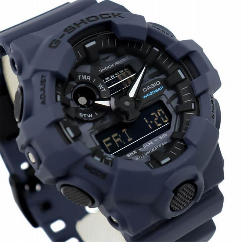 【美品】G-SHOCK GA-700CMアナデジ／ブルーカモフラ／ビッグフェイス 美品】G-SHOCK GA-700CMアナデジ／ブルーカモフラ／ビッグ
