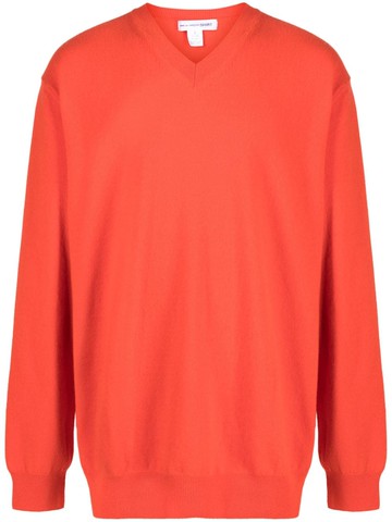Comme Des Garçons Shirt - V-neck wool jumper - men - Wool - S - Orange