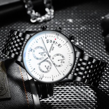 鋼帶手錶男 新款概念全自動機械表韓版潮流學生鋼帶手錶男士運動防水男表『XY2845』