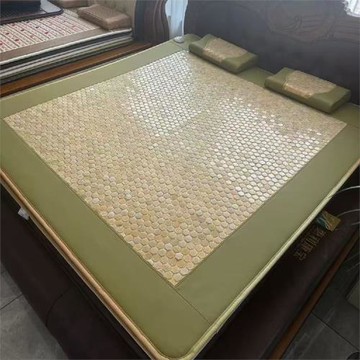 六角玉石加熱床墊岫玉夏涼枕頭電加熱家用雙人床墊雙溫雙控