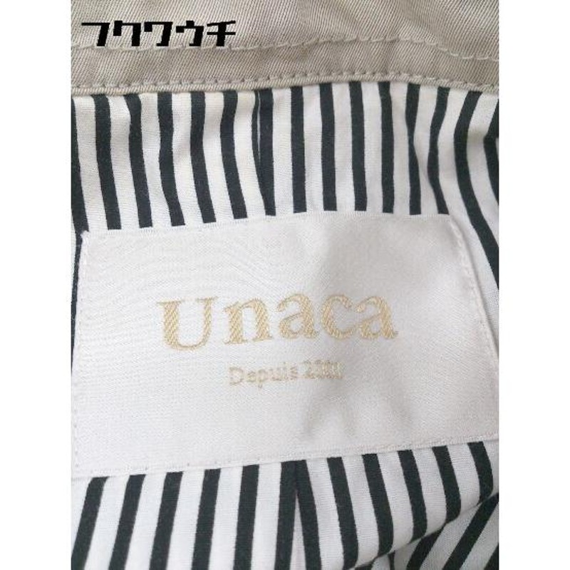 □ ◎ Unaca アナカ 長袖 トレンチ コート サイズ38 ベージュ