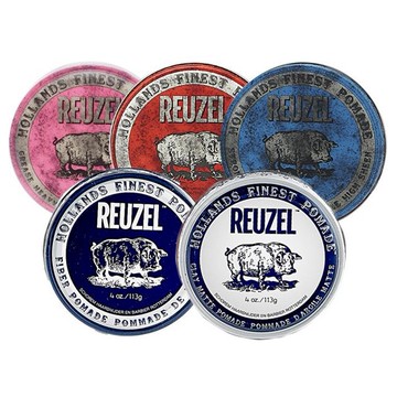 REUZEL~髮油／髮蠟(113g) 粉紅豬油／紅豬油／藍豬油／黑豬(深藍豬)／白豬／綠豬／灰豬 多款可選