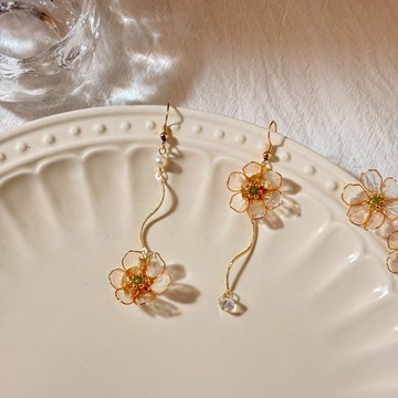 山荷花-耳環 / 水晶花飾品 / 手作飾品