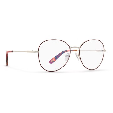 【INVU】瑞士文雅質感細褐圓框光學眼鏡(白銀/夕陽紅) B3906B