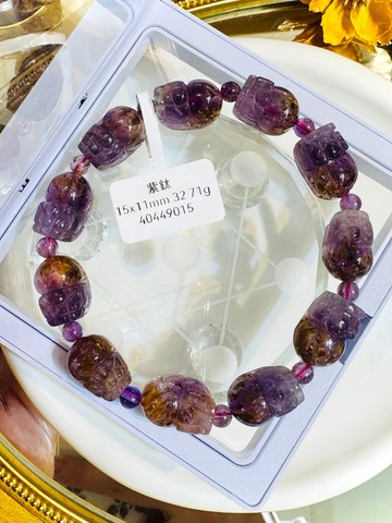 小資本天然貔貅紫鈦水晶15x11mm32.71g可通人體七輪提高靈性