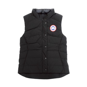 Canada Goose 再生輕量尼龍側拉鍊口袋立領背心-S(黑)