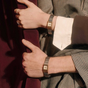 美國 BREDA Revel 金屬方形錶 金 / 銀