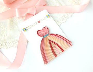 手作捲紙卡片-親愛的我們結婚吧 Marry me 求婚卡