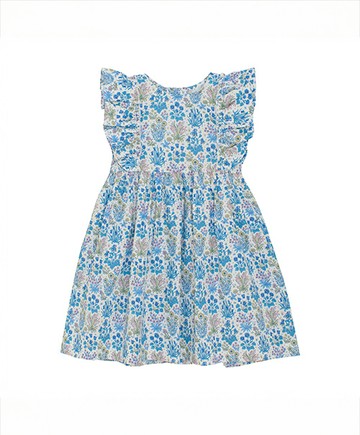 Liberty短袖洋裝(藍花)98cm