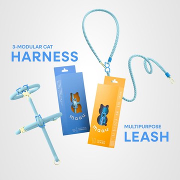 【給貓咪的禮物】減敏貓胸背帶+多功能牽引繩套裝