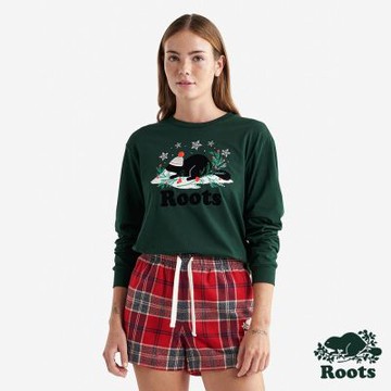 Roots女裝- HOLIDAY COOPER 長袖上衣-深綠色