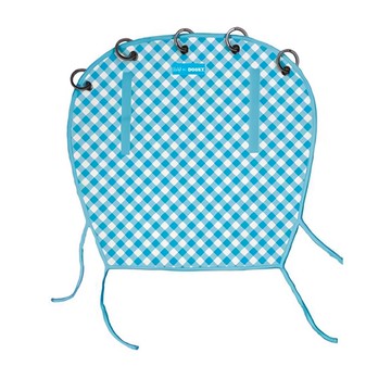 DOOKY 魔法斗篷 抗UV萬用推車遮陽罩 - 適用於所有品牌的嬰兒車、嬰兒提籃和手推車  1個  水藍格紋